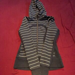 Lululemon Athletica Navy Hoodie with White Stripes
